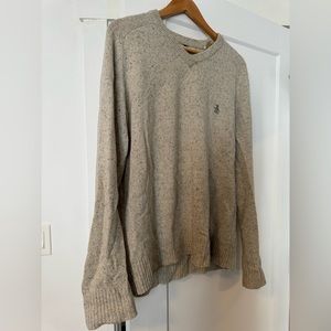 Penguin Lambswool V neck Sweater - heather grey - large